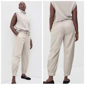 Everlane Women's Easy Jogger Snap Cuff Organic Cotton Stone Khaki Stretch - XS